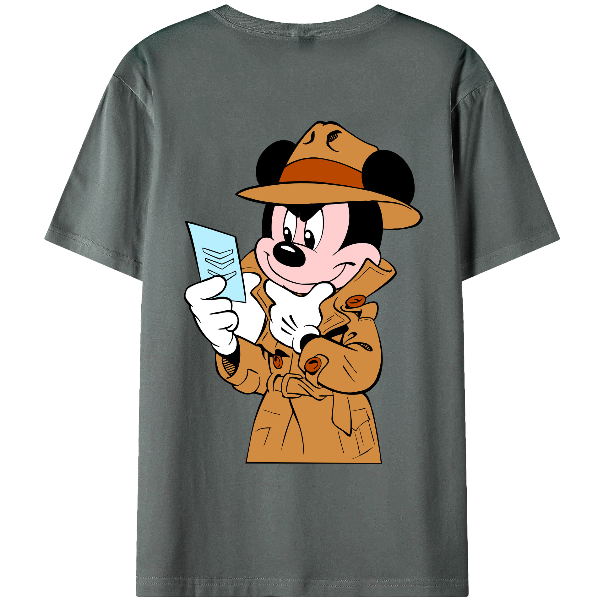 ミッキーマウス Mickey Mouse 綿100％ メンズ半袖Tシャツ（バックプリント） 通気性